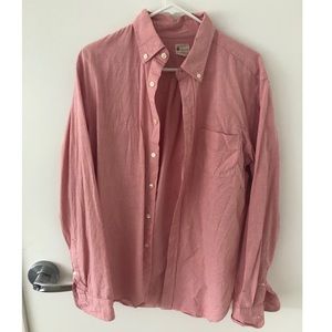 J crew button down collar shirt long sleeve M Red